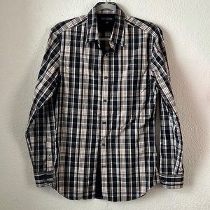 Banana Republic Non-Iron Slim Fit Dress Shirt Black/Brown S